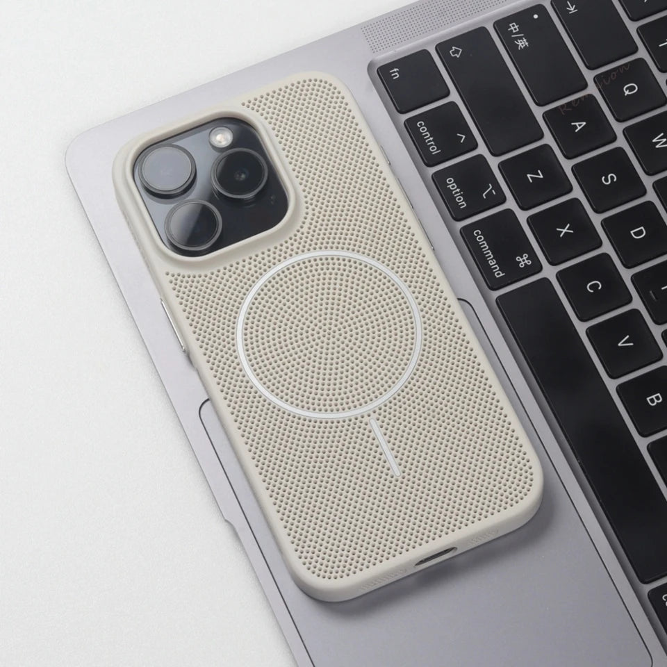 Cute Magnetic Heat Dissipation Phone Case for iPhone 14 15 16 Plus 11 12 13 16 Pro Max Matte Magsafe Charging Shockproof Cover