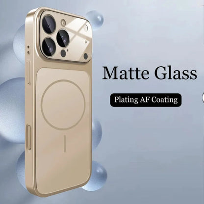 Glass Nano Matte Case For iPhone 17 Pro Max 17Air 17Pro 16 15 14 13 Pro Max Cover Magnetic Wireless Charge Armor Funda