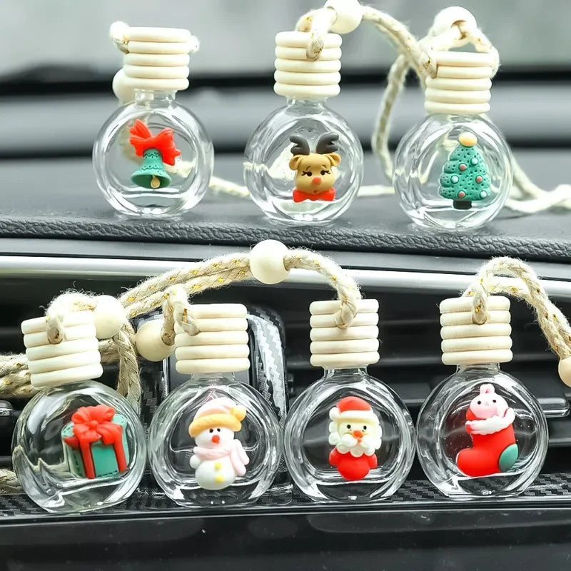 10ml Perfume Galss Bottle Pendant Christmas Car Auto Rearview Mirror Decoration Empty Bottle Aromatherapy Essential Oil Bottle