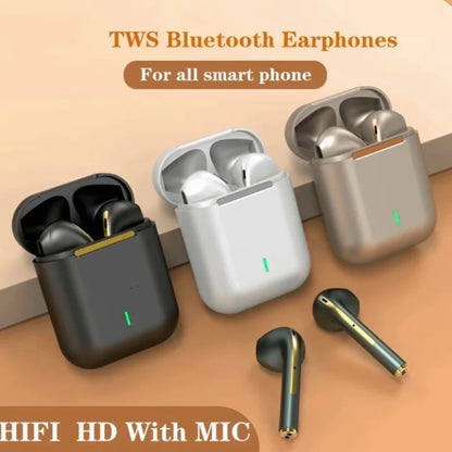 J18 TWS Wireless Bluetooth Earphones HiFi Stereo Sound, In-Ear Headset With Mic, USB Charging Case For Daily Use 300mAh Battery