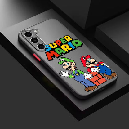 Fun Magic Super M-Marios Frosted Translucent For Samsung Galaxy S24 S23 S22 S21 S20 FE S10 S9 S8 Plus Ultra Pro 5G Cover