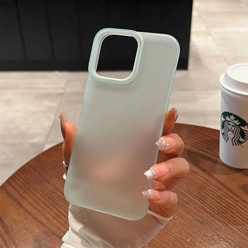 Soft Matte Candy Transparent Phone Case For iPhone 11 12 13 14 15 16 Pro Max Plus X Xs Max XR Shockproof Silicone Bumper Cover