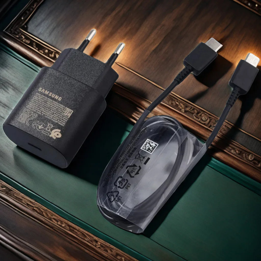 Original Samsung 25w Charger Type C Super Fast Charge Adapter For Galaxy A12 A13 A14 A23 F12 F14 A90 S10 5G Note 10+ Cable