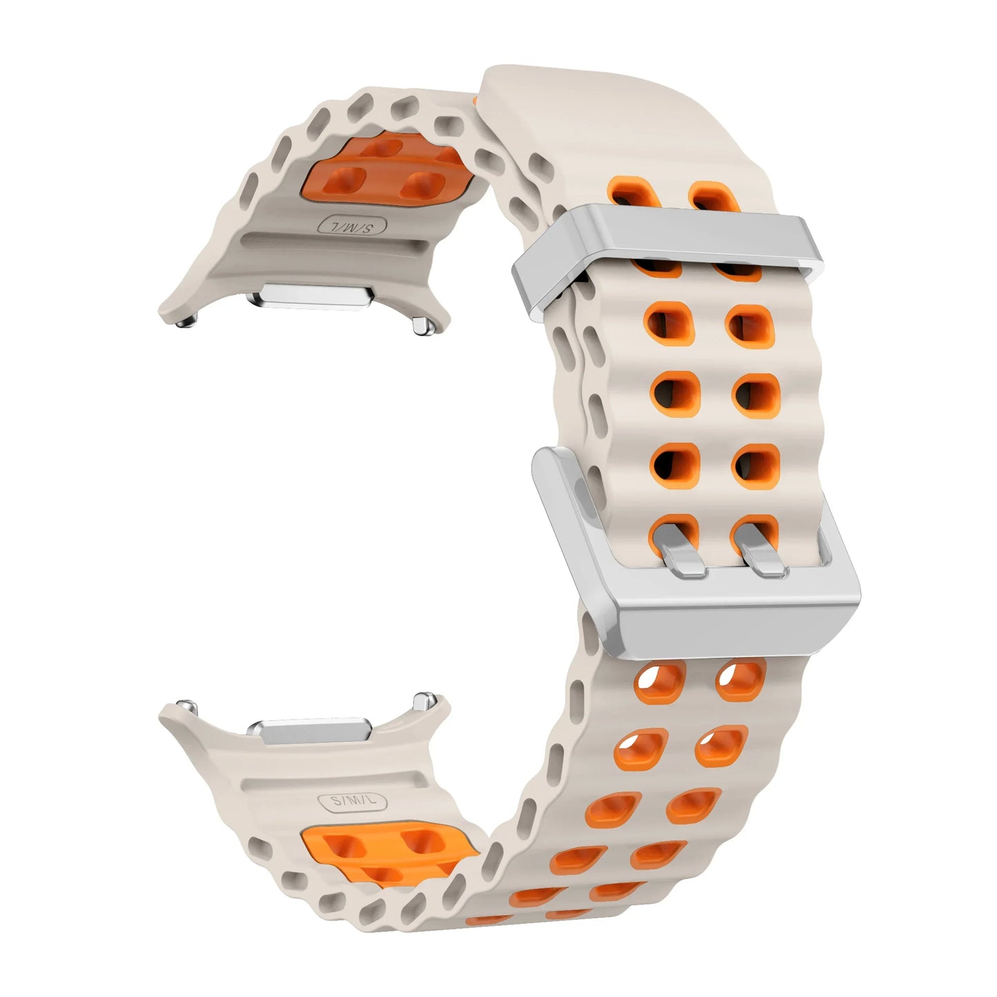 NEW Marine Silicone Strap For Samsung watch ultra 47mm Bracelet No Gaps Sport two-tone Band for Galaxy 7 ultra watchband straps