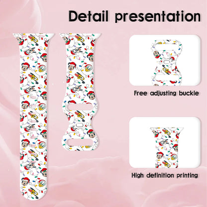 Mich Christmas 1 Printed Strap for Apple Watch 11 10 9 8 7 SE Silicone Band Replaceable Watchband for iWatch 46mm 44mm 42mm 41mm