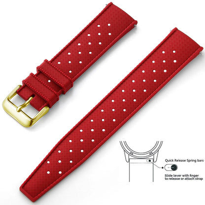 Tropical Silicone Watch Band Quick Release Watch Band 18mm 20mm 22mm Rubber Tropic Smart Watch Strap for Oris Seiko Citizen