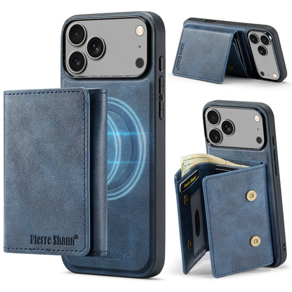 Leather Phone Case for iPhone 17 Pro Max 17Air 16e 16 Plus 15 14 13 12 11 7 8 SE3 Magnetic Detachable Card Holder Wallet Cover