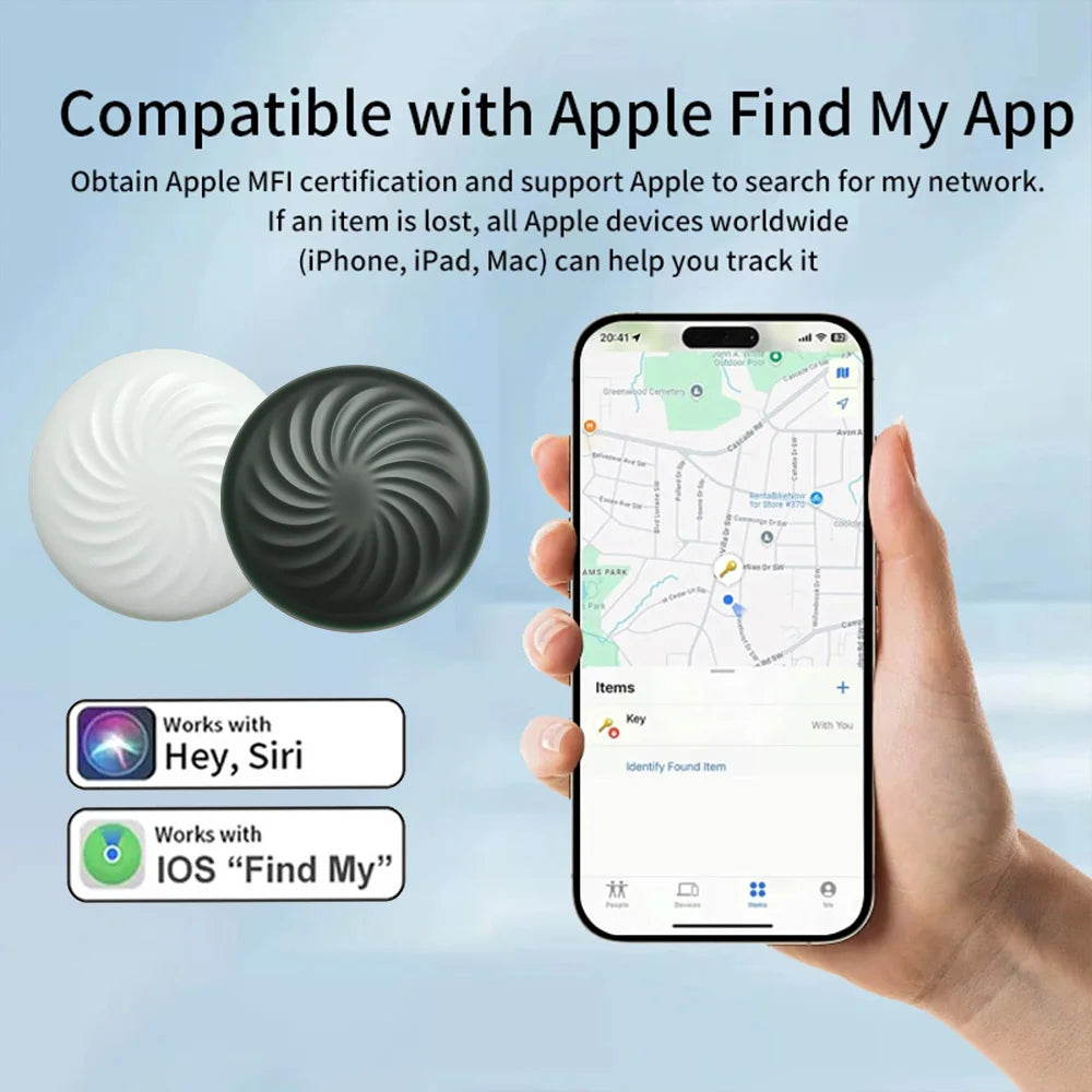MRSVI Smart GPS Tracker Mini Tracking Device Finder  For Apple Find My APP Smart Tag Anti Lose Reminder Device Locator Key Kids