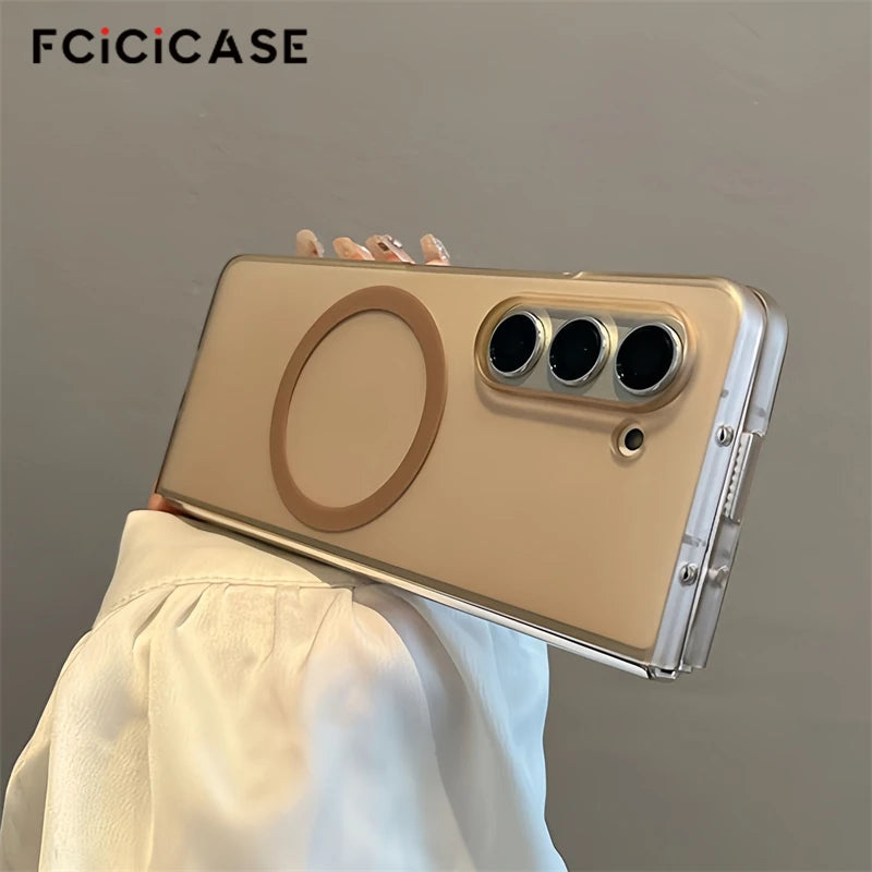 Frosted Ultra Thin Matte For Magsafe Magnetic Case For Samsung Galaxy Z Fold 7 6 5 4 3 Slim Frosted Clear Hard PC Cover