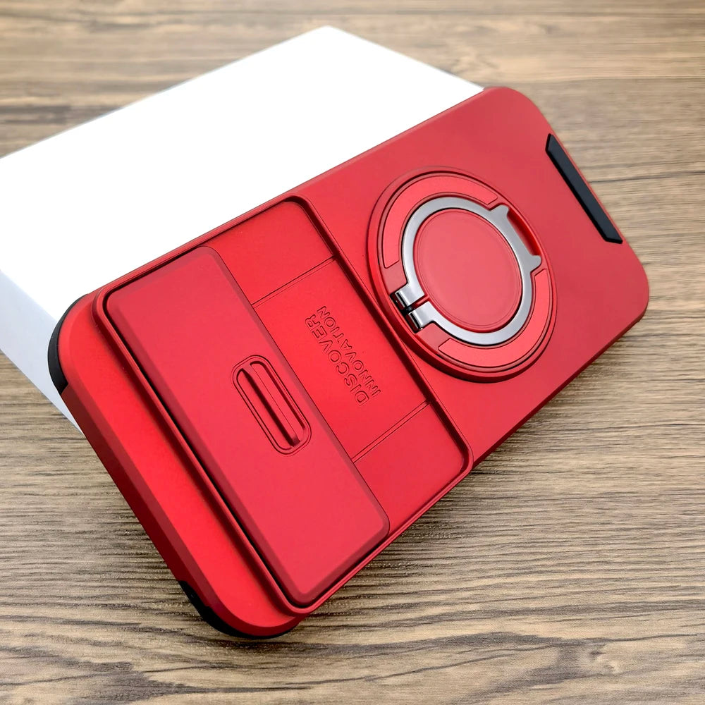 Fashion Shockproof Armor Case For Google Pixel 10 9 Pro XL 9A 7 Pro Sliding Camera Non-Slip Protect Cover With Rotatable Bracket