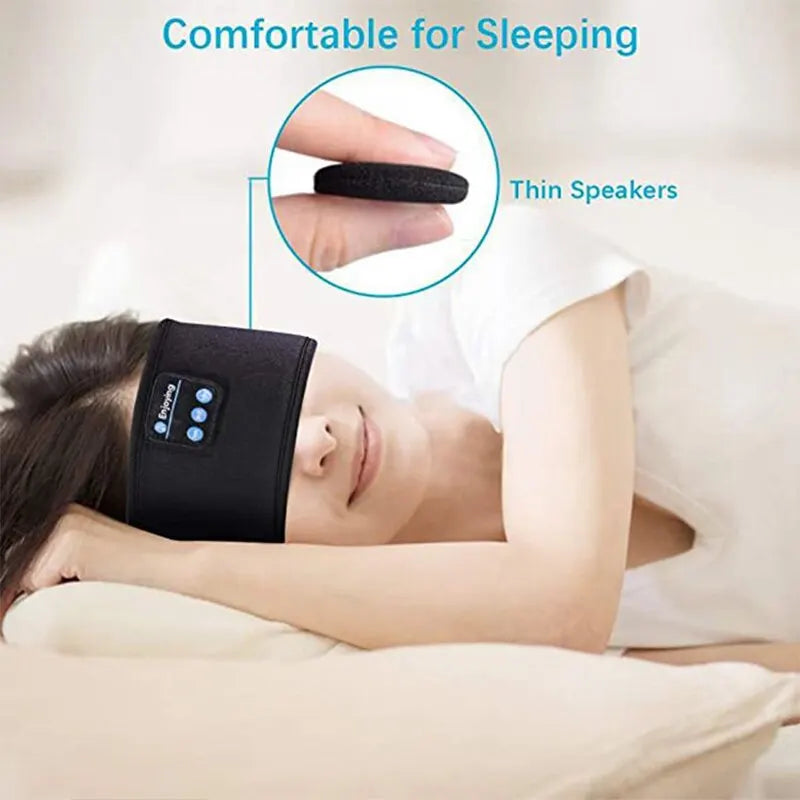 Fone Bluetooth Earphones Sports Sleeping Headband Elastic Wireless Headphones Music Eye Mask Wireless Bluetooth Headset Headband - covers4phones