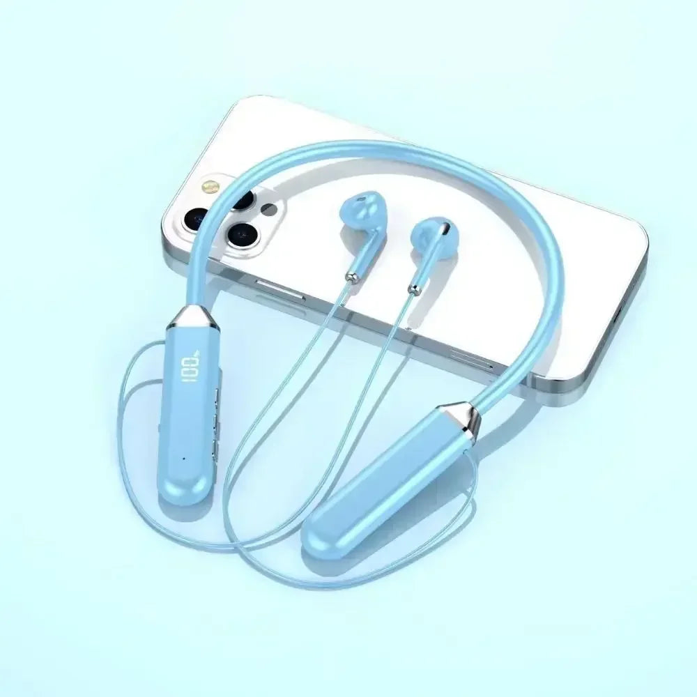 Waterproof Bluetooth Earphone Bluetooth Aluminum Alloy Wireless Headphones With Microphone Bilateral Stereo Neckband Headphones