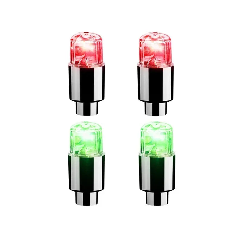 2/4/8Pcs Colorful LED Wheel Lights Car Tire Valve Caps Neon Light Universal Motorcycle Bicycle Valve Cover Auto Accessories