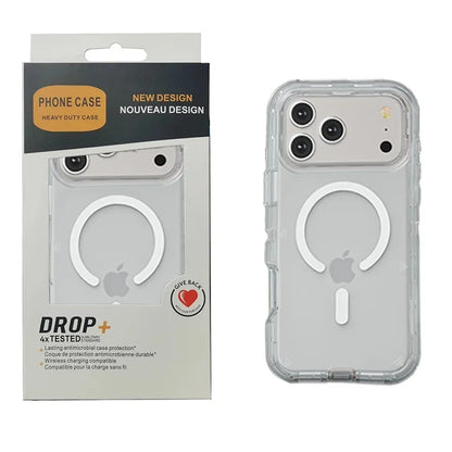 3IN1 Military Clear Armor Magnetic Charge Case for IPhone 17Air 16 15 14 Plus 13 12 Pro Max Rugged Durable Protector Cover Funda
