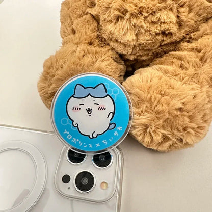 Cute Japan Anime Chiikawa usagi Hachiware For Magsafe Magnetic Phone Grip Tok Stand For iPhone Foldable Wireless Charging Holder
