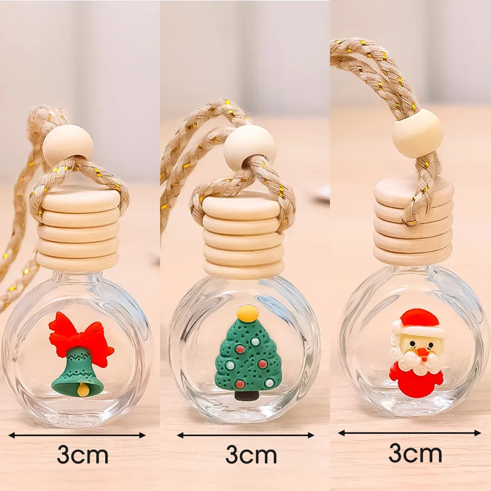 10ml Perfume Galss Bottle Pendant Christmas Car Auto Rearview Mirror Decoration Empty Bottle Aromatherapy Essential Oil Bottle