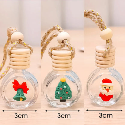 10ml Perfume Galss Bottle Pendant Christmas Car Auto Rearview Mirror Decoration Empty Bottle Aromatherapy Essential Oil Bottle