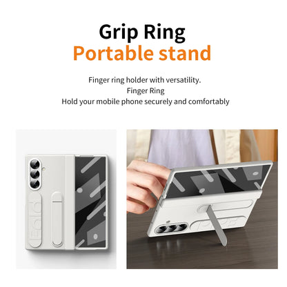 For Samsung Galaxy Z Fold 7 6 5 4 3 Luxury Wristband Hinge Lnvisible Folding Bracket Screen Glass Protect  Film Shockproof Cover