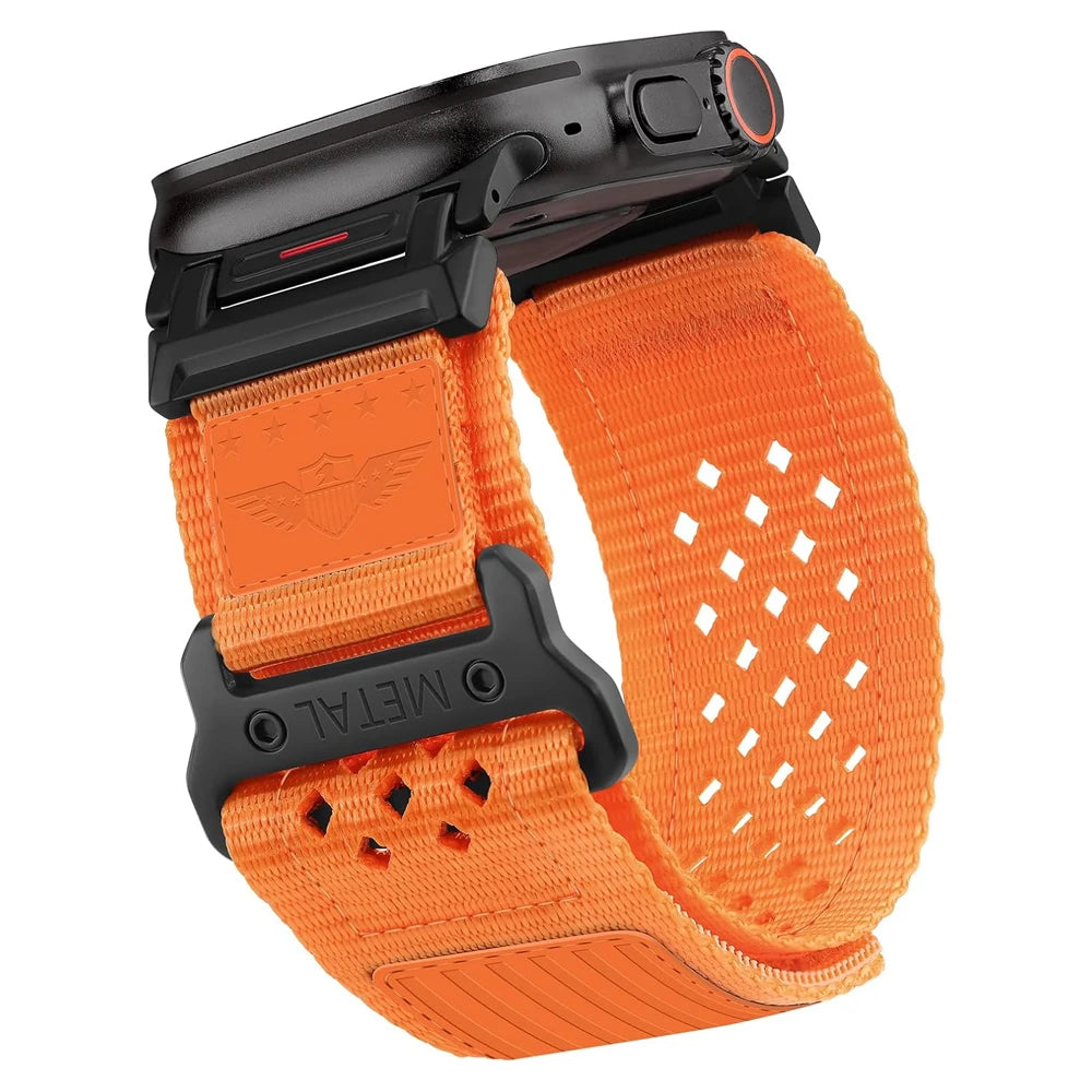 Rugged Nylon Strap for Apple Watch Ultra 2 49mm 46mm 44mm 45mm 42mm Sport bracelet correa iWatch Band series 10 9 7 6 5 4 8 se