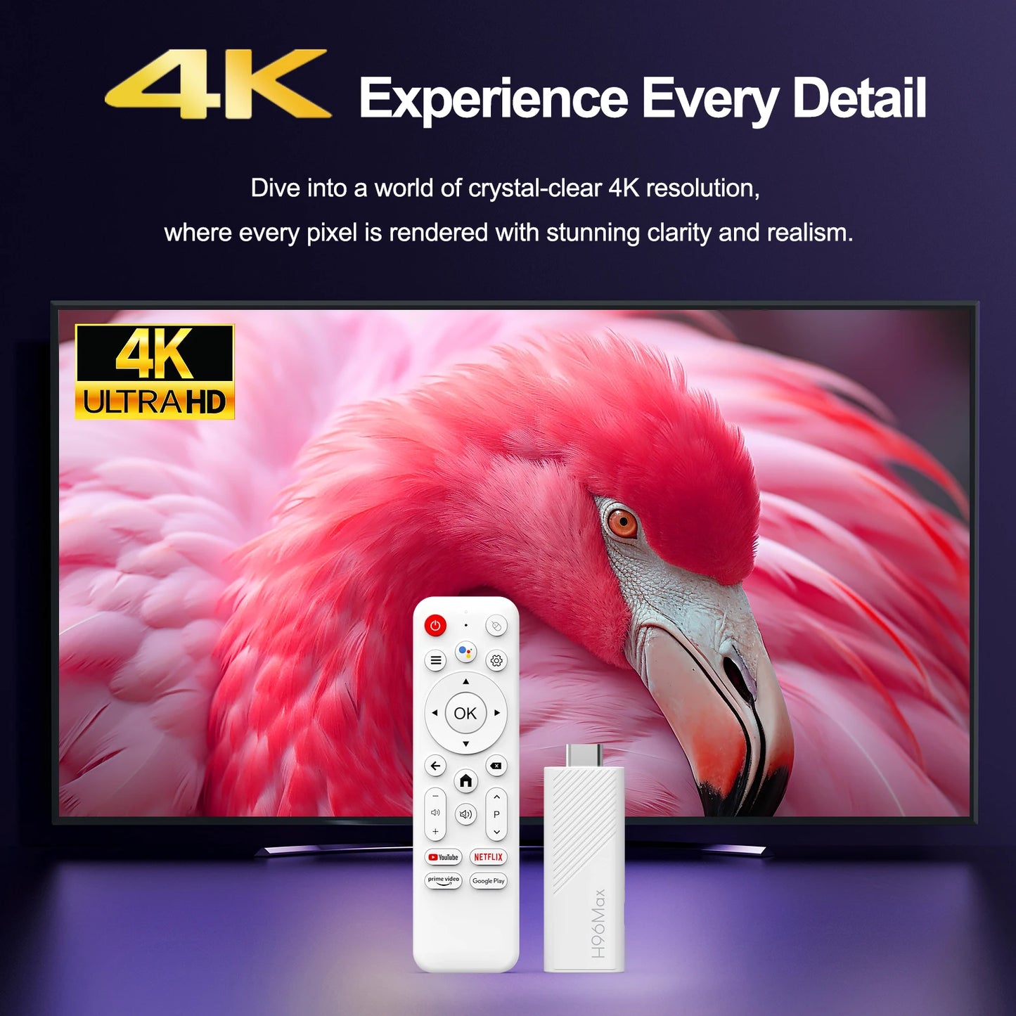 Android TV Stick H96 Max H313 TV Stick Google Voice Assistant TV Box Wifi6 BT5.0 Ultra HD 4K Streaming TV Stick 2GB 16GB