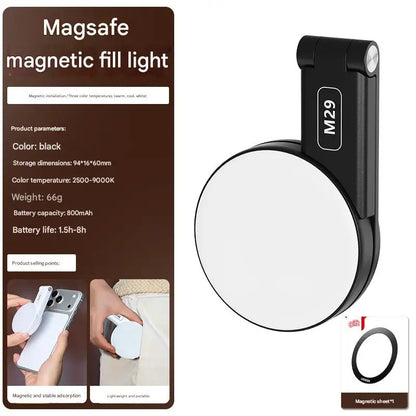 3-in-1 Magnetic Portable Selfie Ring Light Stand for Phone Makeup Mirror - Adjustable Lighting for Perfect Selfies