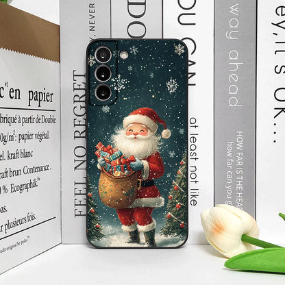Merry Christmas Tree Santa Claus Pattern Phone Case for Samsung Galaxy S25 S24 S23 Ultra S22 Plus S21 FE M53 M34 M55 Soft Covers
