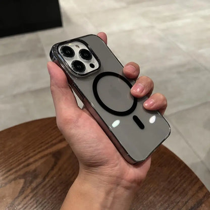 Ultra Thin Transparent Hard PC Case for iPhone 16 15 14 Plus 13 12 11 Pro Max For Magsafe Wireless Charge Magnetic Clear Cover