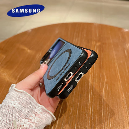 Magsafe Case Samsung Z Flip 7 6 5 4 Matte PU Leather Samsung Galaxy Z Fold 7 6 5 4 Magnetic Flip 5 Skin Feel Flip 3 Luxury Cover