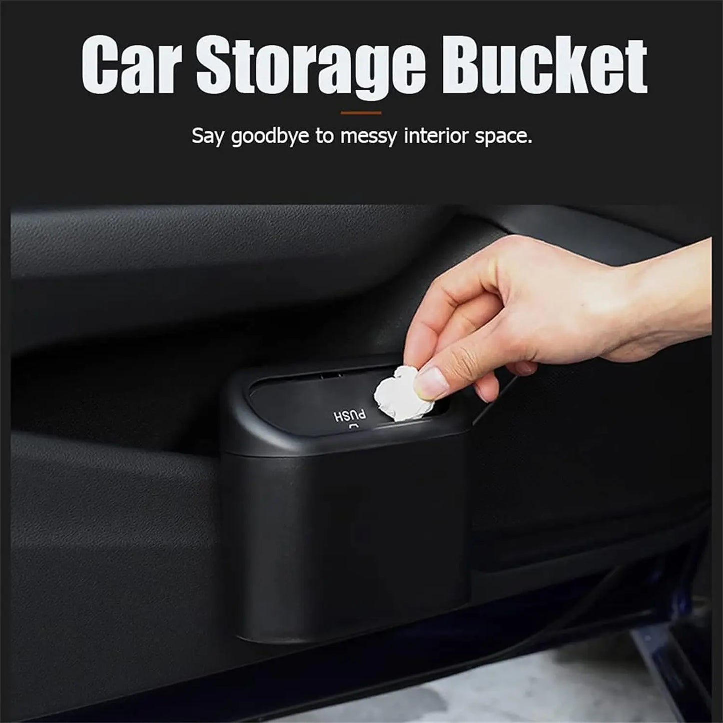 Car Trash Can Bin with Lid Universal Vehicle Mini Leakproof Garbage Can Bin Car Organizers and Storage for Auto Office Home