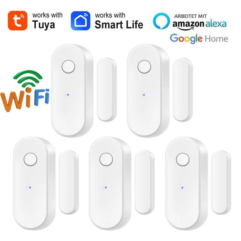 Smart Home Tuya WiFi Door Sensor Open Close Window Detector Security Alarm With Alexa Google APP Remote Control Notification