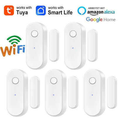 Smart Home Tuya WiFi Door Sensor Open Close Window Detector Security Alarm With Alexa Google APP Remote Control Notification