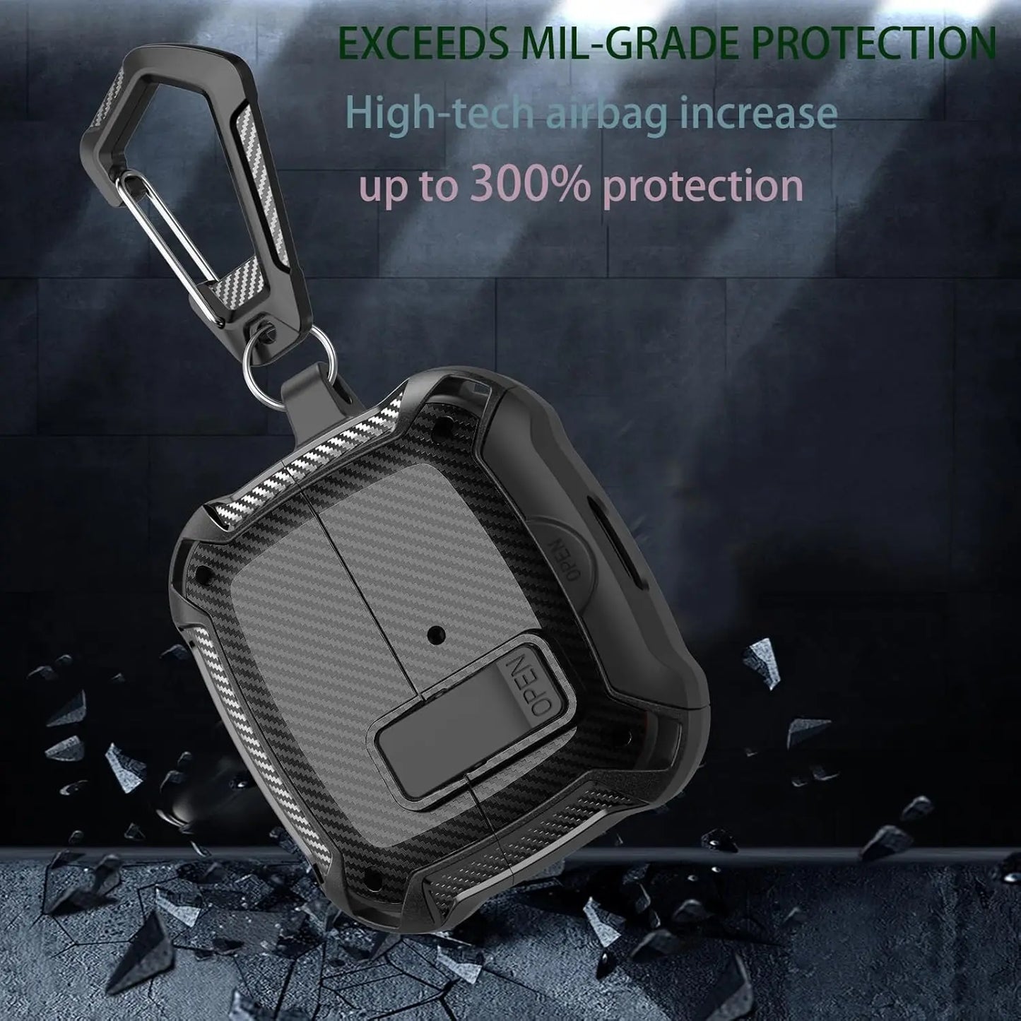 for Samsung Galaxy Buds 3 Pro Case with Secure Lock Carbon Fiber Protective Phone Holder Design Case for Samsung Galaxy Buds 3