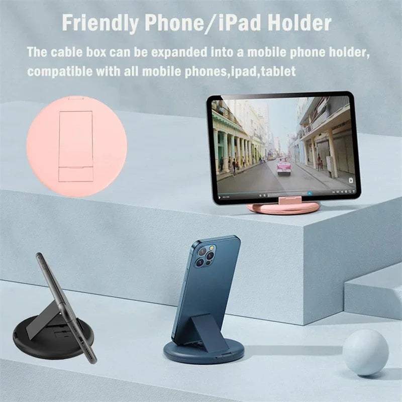 60W Multi Type-C To USB C To Micro USB To Lighting Fast Charging Phone Cable Kit for IPhone 14 13 15 Pro Data Cable Storage Box - covers4phones