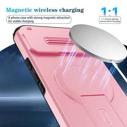 For Magnetic Magsafe Fold Stand Case For Google Pixel 9 10 pro XL 9A Military Armor Slide Flip Camera Protection Phone Cover