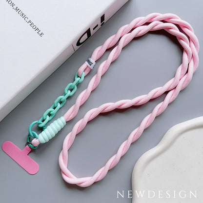 Cute and Durable Acrylic Crossbody Phone Lanyard with Diameter Adjustable Outdoor Universal Case, Anti-Lost Neck Cord, Wrist Strap, and Card Holder for Keys and ID