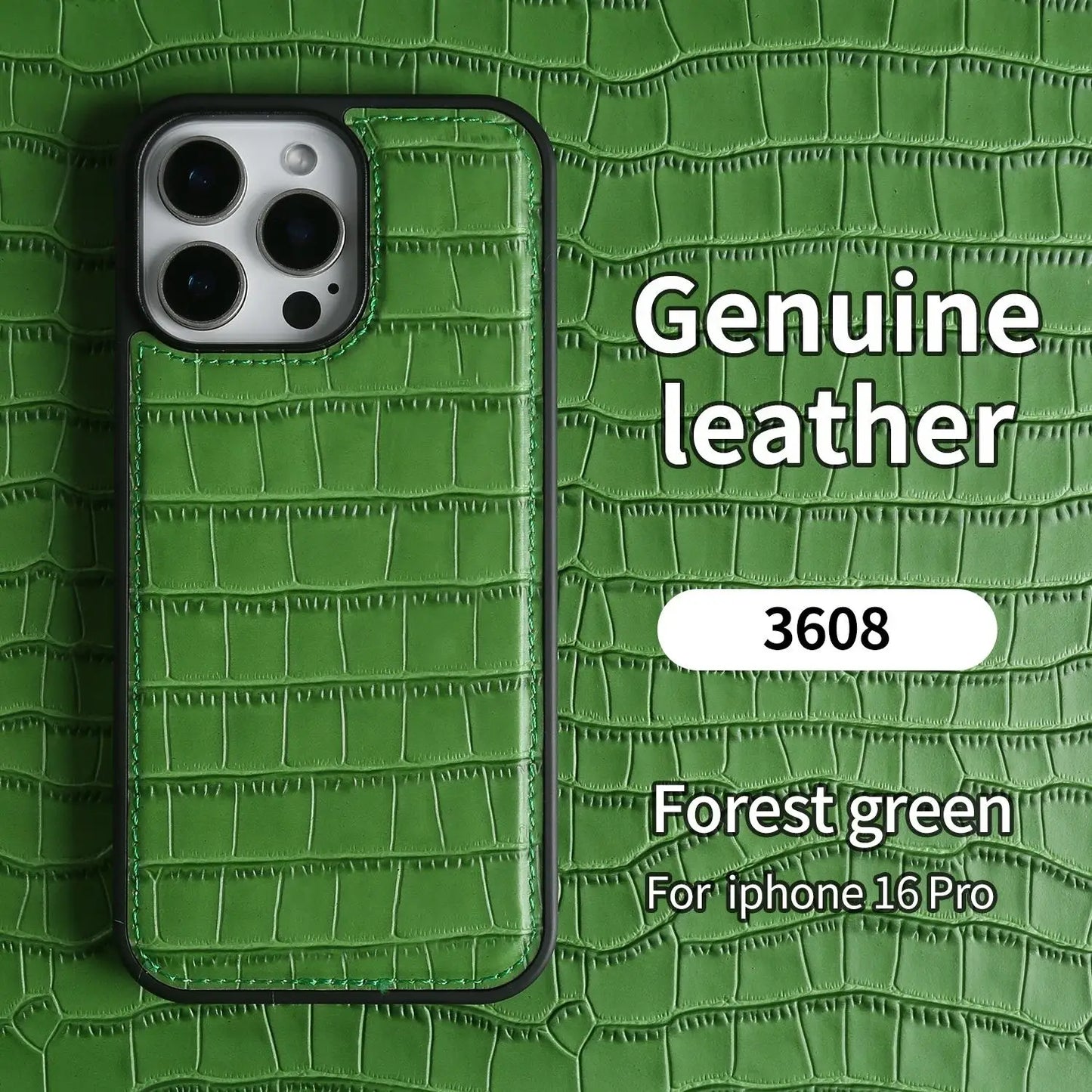 Premium Crocodile Pattern Genuine Leather Case For iPhone 16 Pro Max 15 14 13 12 11 XR Cowhide Back Cover Shell Protective Capa