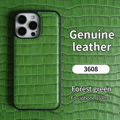 Premium Crocodile Pattern Genuine Leather Case For iPhone 16 Pro Max 15 14 13 12 11 XR Cowhide Back Cover Shell Protective Capa