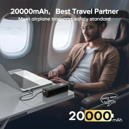 New PD100W Fast Charging Power Bank 20000mAh High Capacity Portable Charger External Spare Battery Laptop Powerbank for IPhone