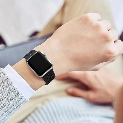 Silicone Watch Strap For Apple Ultra 2 49MM Sports Band For Iwatch Series 10 9 8 7 6 SE 46mm 45MM 41MM 44MM 42MM Breathable Band