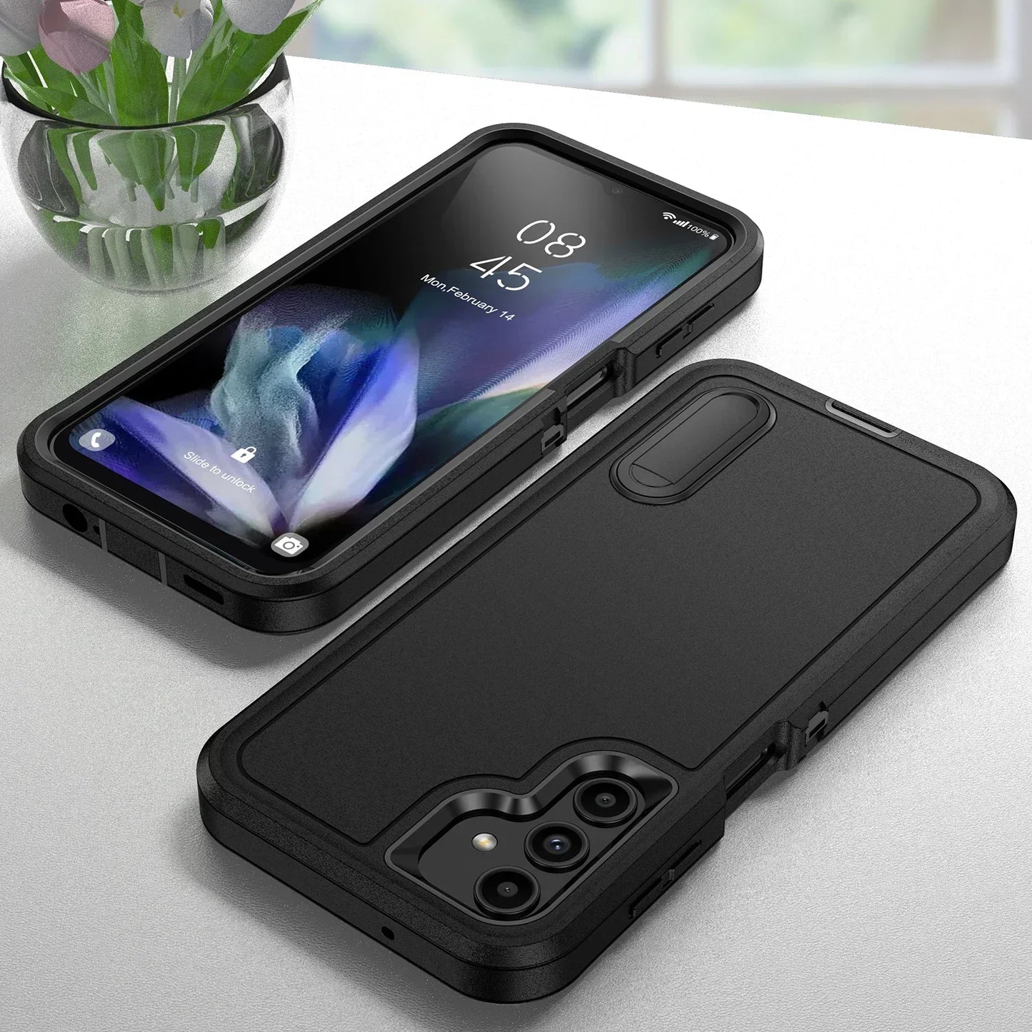 Case For Samsung Galaxy S25 S22 S23 FE S24 Ultra Plus Full Body 3 in 1 Shockproof Heavy Duty Anti-Scratch Rugged Kickstand Cover