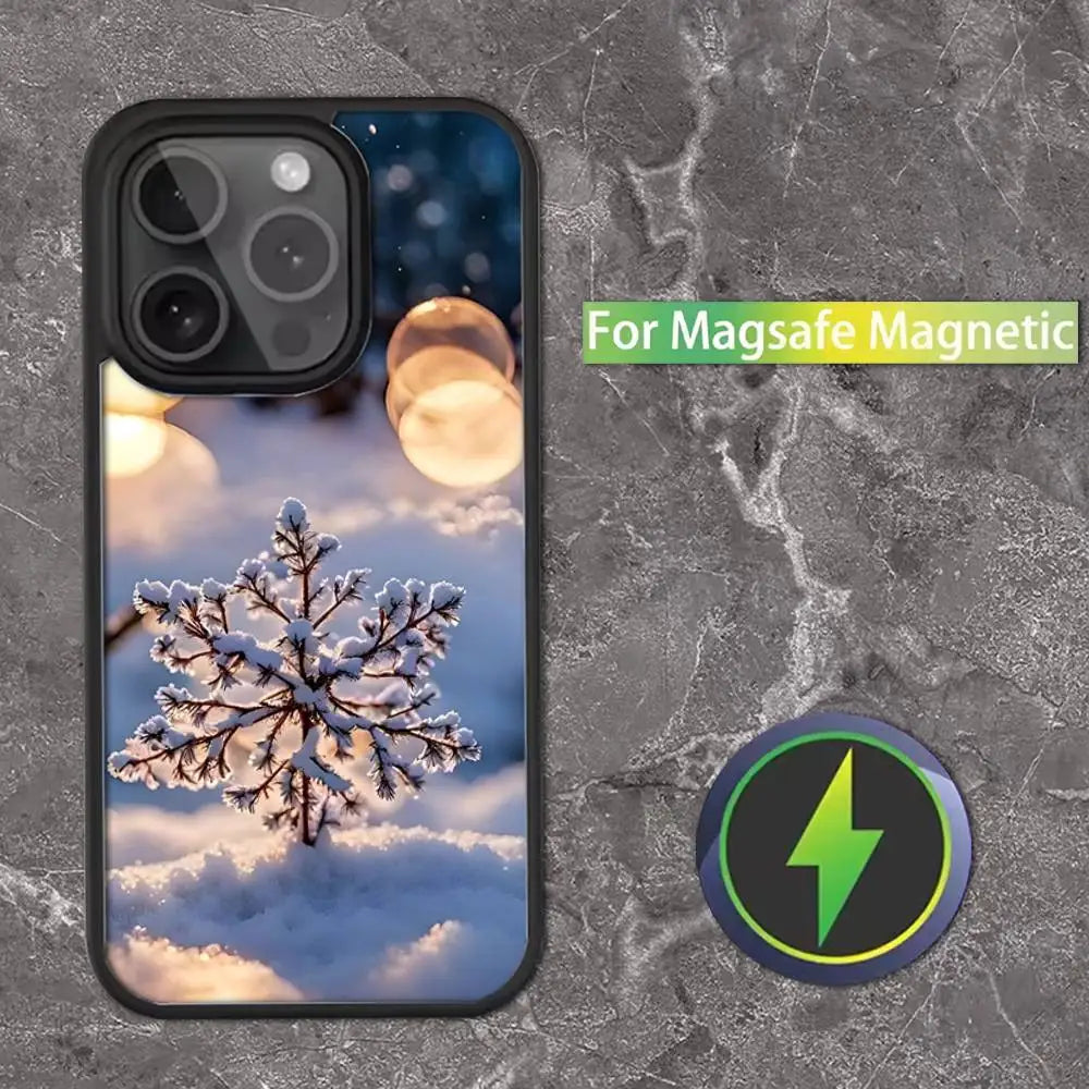 Christmas Santa Claus Phone Case For iPhone 16,15,14,13,12,11,Pro,Max,Plus,Mini,SE Magsafe Magnetic Wireless Charging