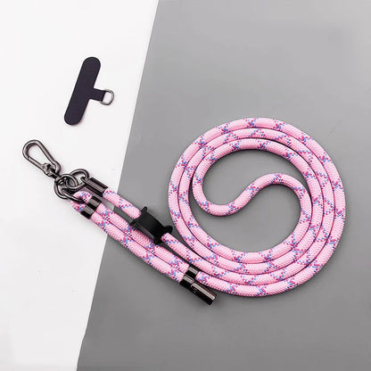 150CM Length Phone Lanyard Adjustable Detachable Neck Cord Outdoor Universal Crossbody Strap Card Clip for Mobile Phone Case