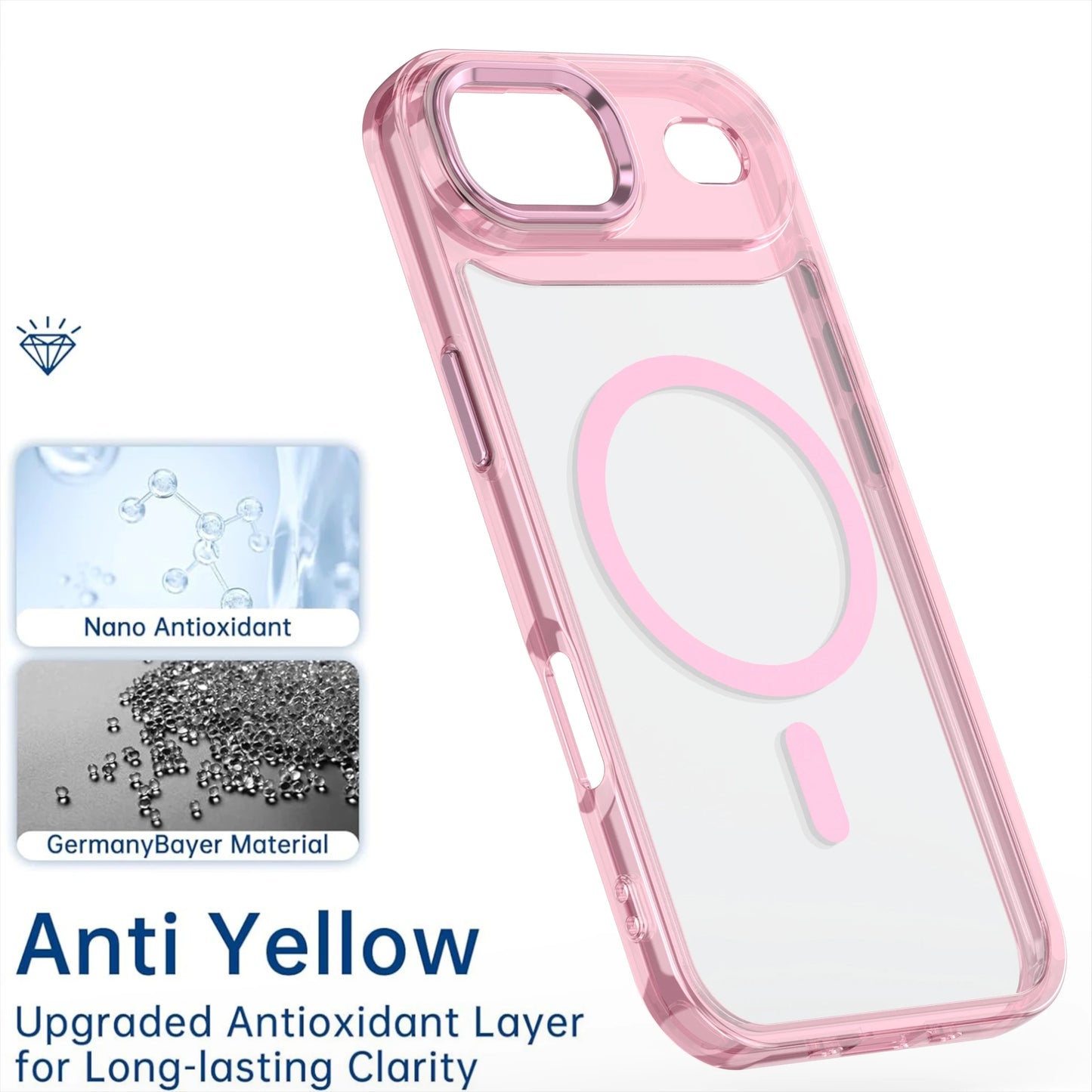 Fit iPhone 17 air Clear Magnetic Case,Compatible MagSafe Shockproof Slim Protection Cover For iPhone 17 Air