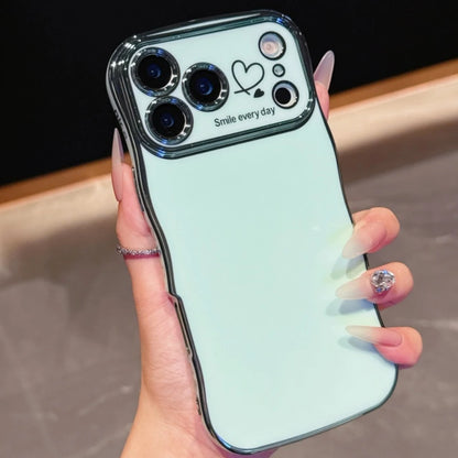Luxury Plating Love Heart Wavy Border Phone Case For iPhone 17 16 15 14 13 12 11 Pro Max Plus 16E Air Shockproof Bumper Cover