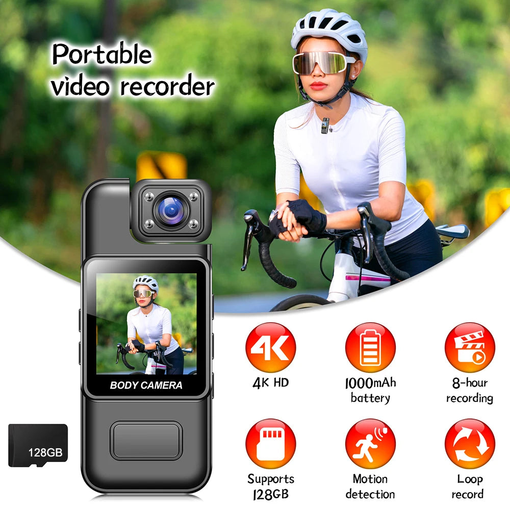 4K WiFi Mini Camera 1080P HD Portable Digital Video Recorder Infrared Night Vision Police BodyCam Sports DV Small Bike Camcorder