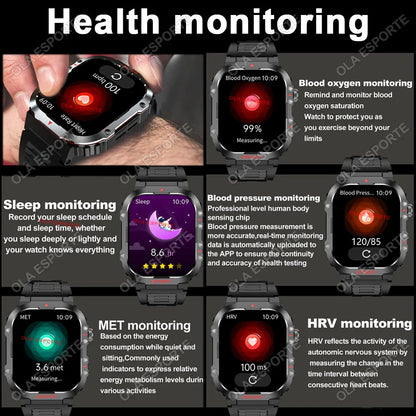 New in GPS Smart Watch For Men Wome Military Amoled Flashlight Waterproof Outdoor Sport Bluetooth Call Smartwatch Smart Band