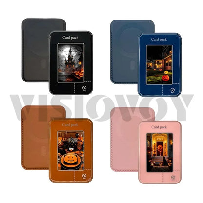 Halloween Gifts Phone Case Wallet Case E ink 4 color Screeen For Iphone NFC Function DIY Phone Cases Magnetic Card Holder Fundas