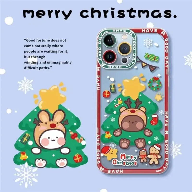 Christmas Tree Santa Claus Phone Case For Samsung Galaxy S25 FE S24 S23 Ultra S22 S21 S20 Plus S23 S24 FE A56 A36 A26 Soft Cover