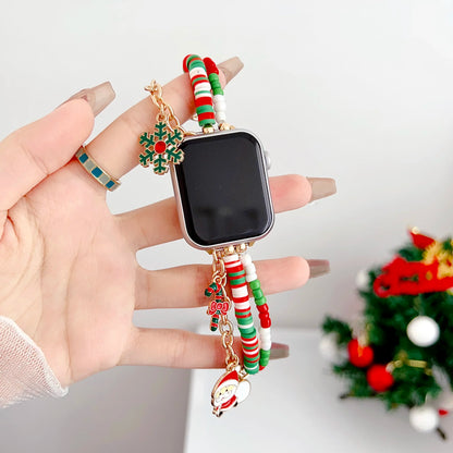 Christmas Element Beaded Strap for Apple Watch Band 42mm 46mm 45mm 41/44 49mm Women Bracelet IWatch 11 10 9 8 7 6 5 4 SE3 Gifts
