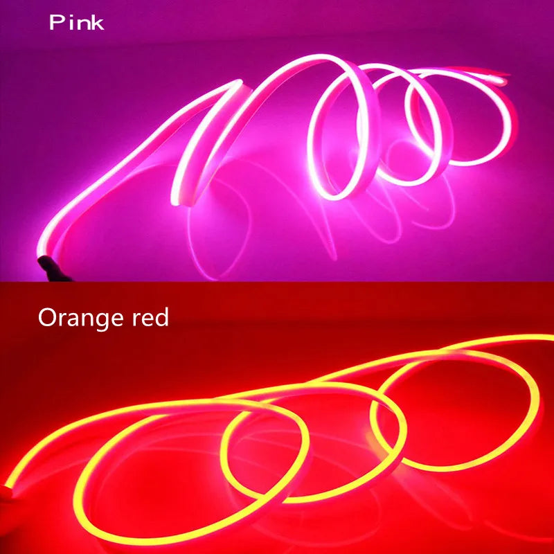 5m Car Interior Atmosphere Lighting LED Strip 5V DIY Flexible EL Cold Light Line Tube With USB Auto Decoration Ambient Lamp